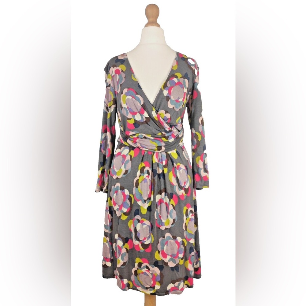 Boden Gray/Floral Jersey Dress